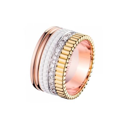 JRG01599 Boucheron Quatre Pink, White, and Yellow Gold Diamond Ring