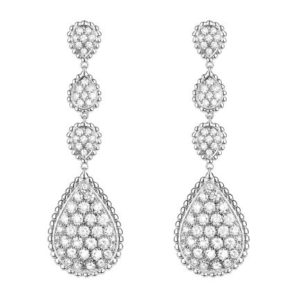 JCO01290 |Boucheron Serpent Boheme White Gold Diamond Pendant Earrings