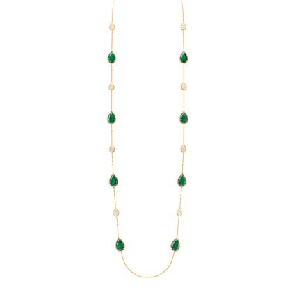 JCL00992 | Boucheron Serpent Boheme Yellow Gold Malachite Necklace