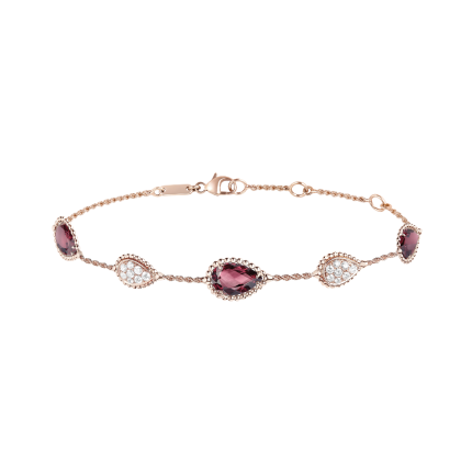 JBT00783 | Boucheron Serpent Boheme Pink Gold Diamond Garnet Bracelet