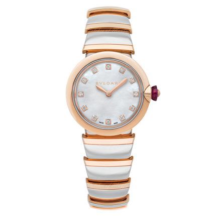 102194 | BVLGARI LVCEA Steel & Pink Gold Quartz 28 mm watch | Buy Online