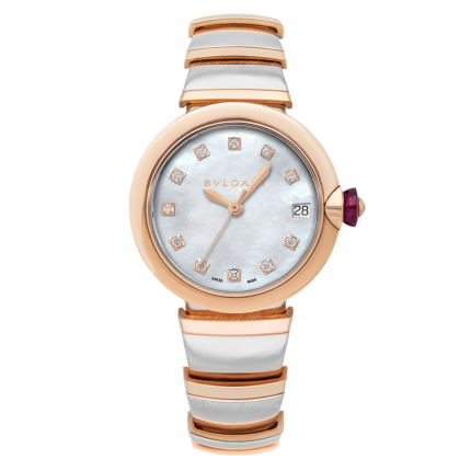 102198 | BVLGARI LVCEA Steel & Pink Gold Automatic 33 mm watch | Buy Online