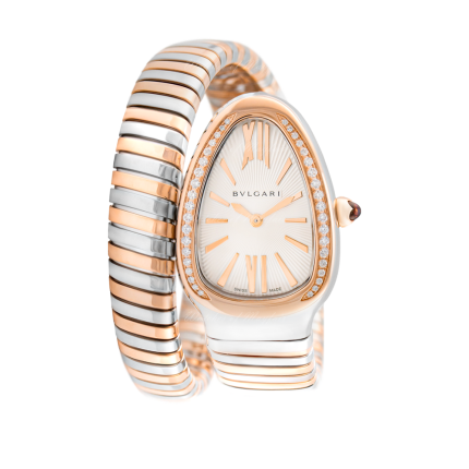 102237 | BVLGARI Serpenti Tubogas Steel & Pink Gold Quartz 35 mm watch | Buy Online