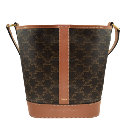 191442CAS.04LU | Celine Small Bucket In Triomphe Canvas And Calfskin Tan. Buy Online