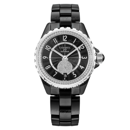 H3840 | Chanel J12-365 Black Ceramic Diamonds 36.5mm watch. Buy Online