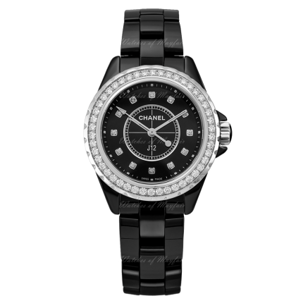 H6419 | Chanel J12 Black Ceramic Diamonds 33 mm watch | Buy Now