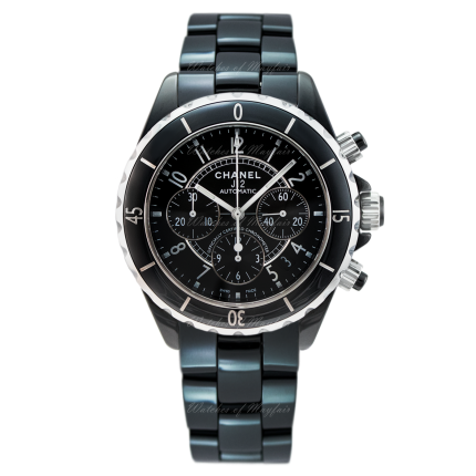 H0940 | Chanel J12 Chronograph Black Ceramic & Steel 41 mm watch. Buy Online