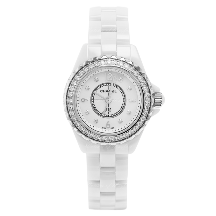 H2572 | Chanel J12 White Ceramic Diamonds Mother-of-Pearl Dial 29 mm watch | Buy Online