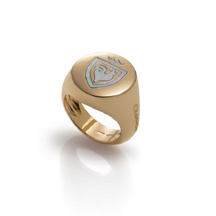 C.34790 | Chantecler Anima Yellow Gold Mother-of-Pearl Ring Size 49
