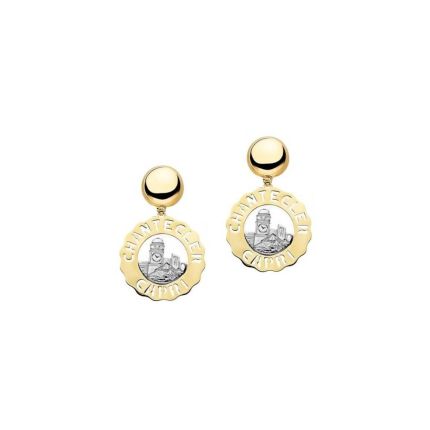 C.23189 | Buy Chantecler Logo White and Yellow Gold Diamond Earrings