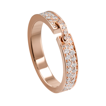 083605 | Buy Online Chaumet Liens Pink Gold Diamond Full Paved Ring