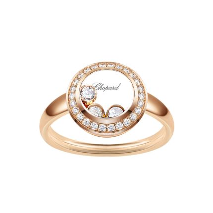 829562-5039 | Chopard Happy Curves Rose Gold Diamond Pave Ring Size 53