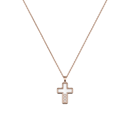 79A409-5001 | Chopard Happy Diamonds Cross Rose Gold Diamond Pendant