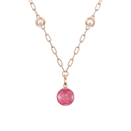 79A619-5701|Chopard Happy Diamonds Planet Rose Gold Rhodochrosite Pendant