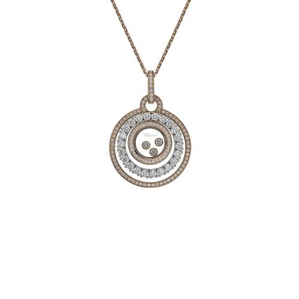 799461-9001 Chopard Happy Diamonds White and Rose Gold Diamond Pendant