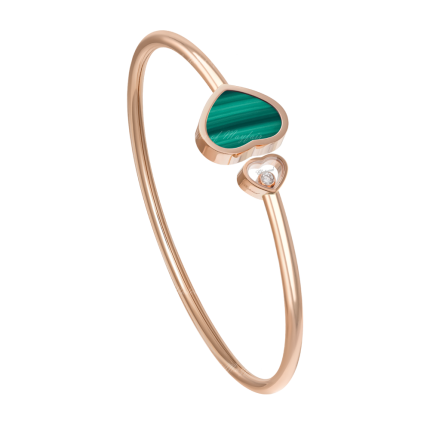 857482-5105 | Chopard Happy Hearts Rose Gold Malachite Bangle Size S