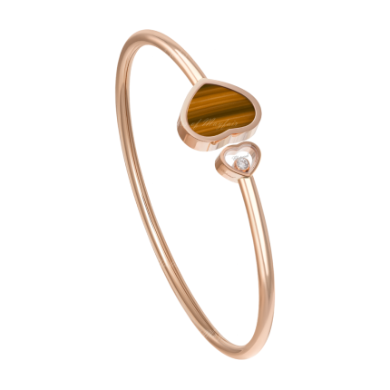 857482-5205 | Chopard Happy Hearts Rose Gold Tiger's Eye Bangle Size S