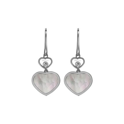 837482-1310 | Chopard Happy Hearts White Gold Mother-of-Pearl Earrings