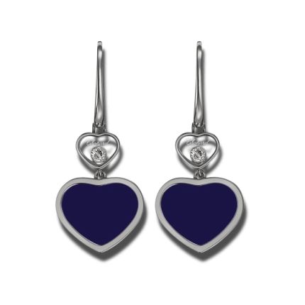 837482-1510 Buy Chopard Happy Hearts White Gold Lapis Lazuli Earrings