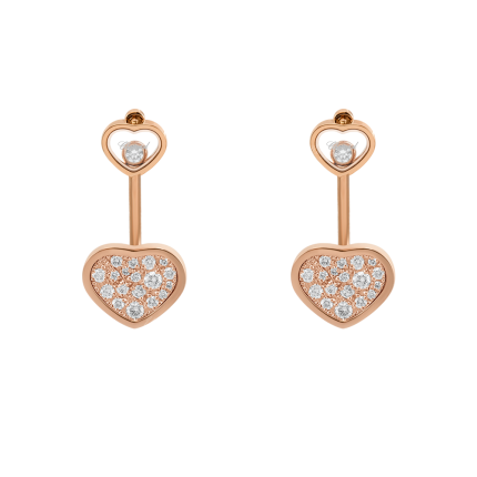 83A082-5009 | Buy Chopard Happy Hearts Rose Gold Diamond Earrings