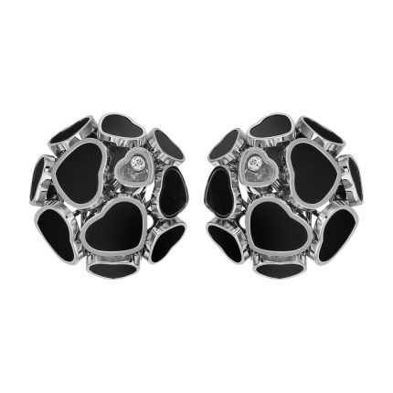 847482-1201 | Buy Chopard Happy Hearts White Gold Onyx Earrings