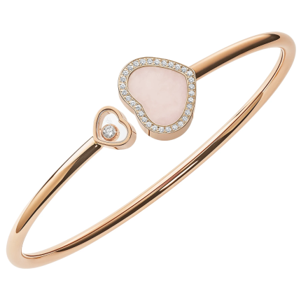 85A074-5622 | Buy Online Chopard Happy Hearts Rose Gold Opal Diamond Bangle Size S 