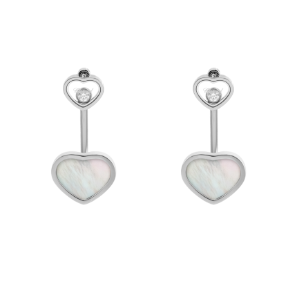 83A082-1301 | Chopard Happy Hearts White Gold Mother-of-Pearl Earrings