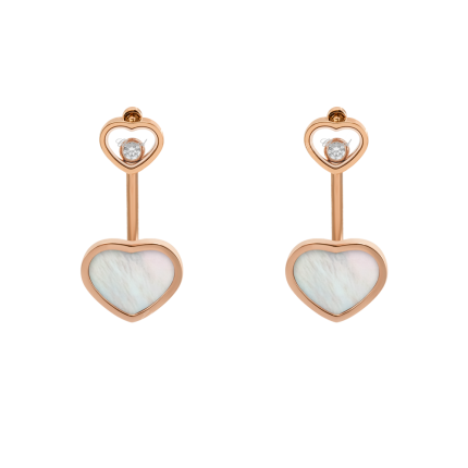 83A082-5301 |Buy Chopard Happy Hearts Rose Gold Pearl Diamond Earrings