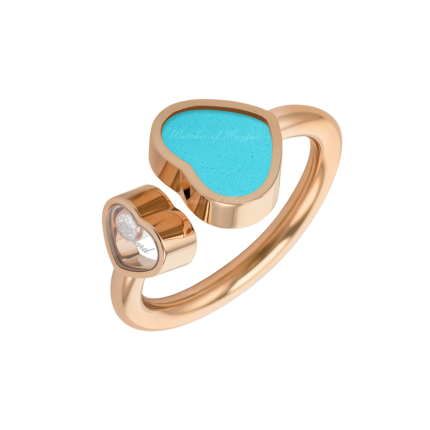 829482-5412 |Buy Chopard Happy Hearts Rose Gold Turquoise Diamond Ring