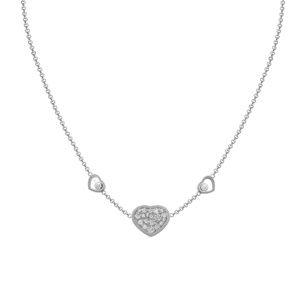 81A082-1009|Buy Chopard Happy Hearts White Gold Diamond Pendant 