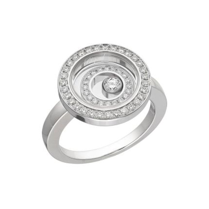 828230-1009 |Chopard Happy Spirit White Gold Diamond Pave Ring Size 52