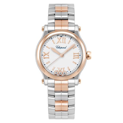 278590-6002 | Chopard Happy Sport Gold Steel Quartz Diamond 30mm watch. Buy Online