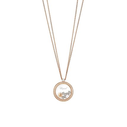 799450-5401|Chopard Happy Sun, Moon, and Stars Rose Gold Pave Pendant 