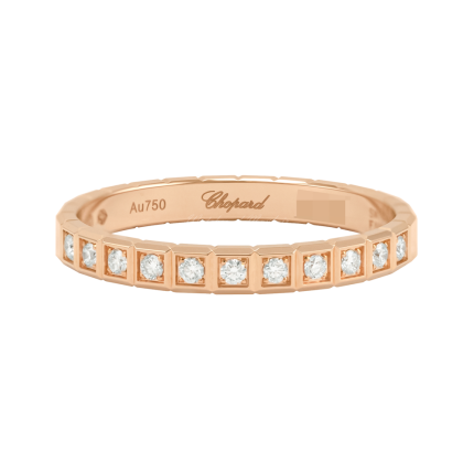 827702-5259 | Buy Chopard Ice Cube Mini Rose Gold Diamond Ring Size 53