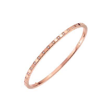 857702-5009 | Chopard Ice Cube Pure Rose Gold Half-Set Diamond Bangle