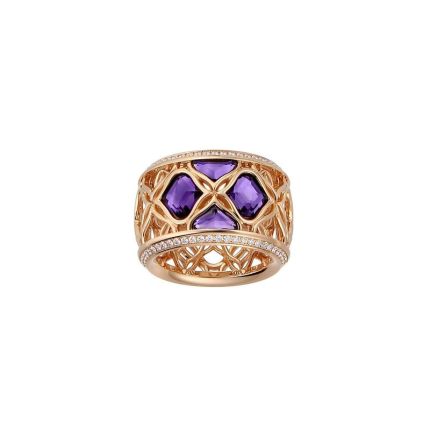 829564-5009 |Chopard IMPERIALE Rose Gold Amethyst Diamond Ring Size 52