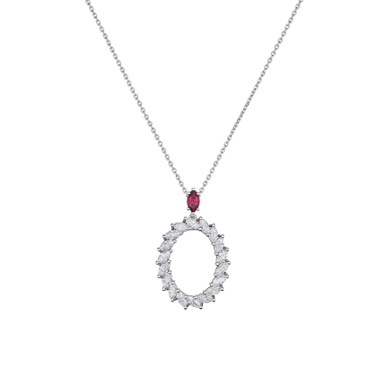 79A061-1301|Chopard L'Heure du Diamant White Gold Ruby Diamond Pendant