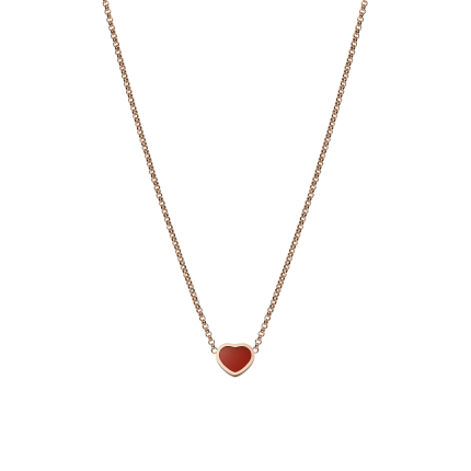 81A086-5801 | Buy Chopard My Happy Hearts Rose Gold Carnelian Necklace