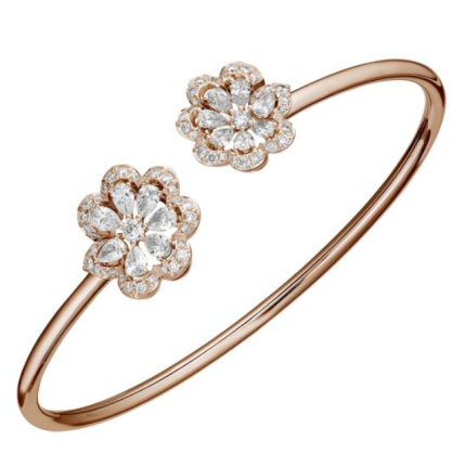 858347-5003 | Buy Online Chopard Precious Lace Mini-Frou-Frou Rose Gold Diamond Bangle Size L