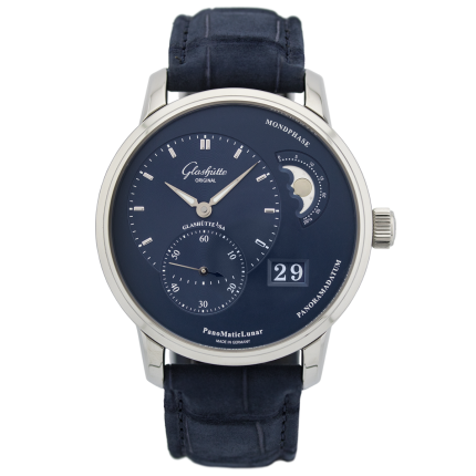 1-90-02-46-32-50 | Glashutte Original PanoMaticLunar Steel watch. Buy Online