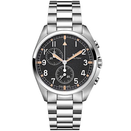 H76522131 | Hamilton Khaki Aviation Pilot Pioneer Chrono Quartz 41 mm watch. Buy Online