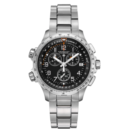 H77912135 | Hamilton Khaki Aviation X-Wind GMT Chrono Quartz 46mm watch. Buy Online