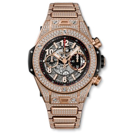 411.OX.1180.OX.3704 | Hublot Big Bang Unico King Gold Pave Bracelet 45 mm watch. Buy Online