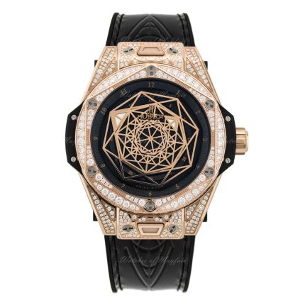 465.OS.1118.VR.1704.MXM18 | Hublot Big Bang Sang Bleu King Gold Pave 39 mm watch. Buy Online