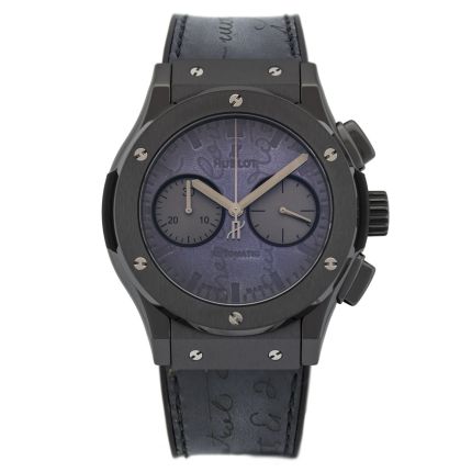 521.CM.0500.VR.BER17 | Hublot Chronograph Berluti Scritto All Black 45 mm watch. Buy Online