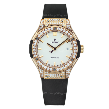 582.OX.2610.RX.1704 | Hublot Classic Fusion King Gold Opalin Pave 33 mm watch. Buy Online