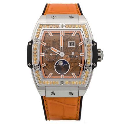 647.NX.5371.LR.1206 | Hublot Spirit of Big Bang Moonphase Titanium Orange 42 mm watch. Buy Online