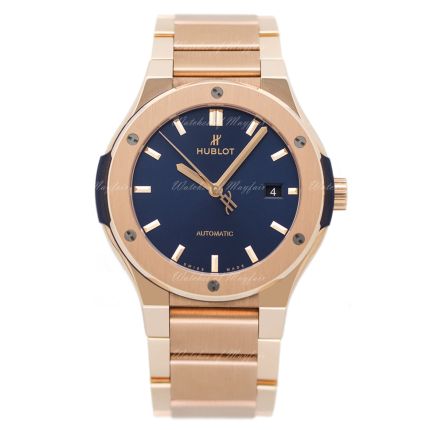 548.OX.7180.OX | Hublot Classic Fusion King Gold Blue Bracelet 42 mm watch. Buy Online