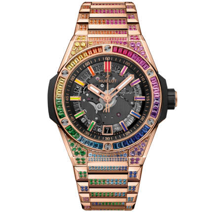 456.OX.0180.OX.3999 | Hublot Big Bang Integrated Time Only King Gold Rainbow 40 mm watch. Buy Online