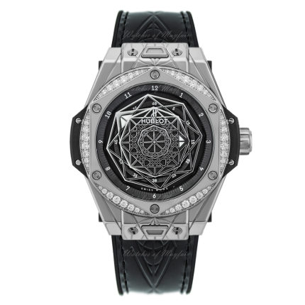 465.SS.1117.VR.1204.MXM17 | Hublot Sang Bleu Steel Diamonds 39 mm watch. Buy Onliine